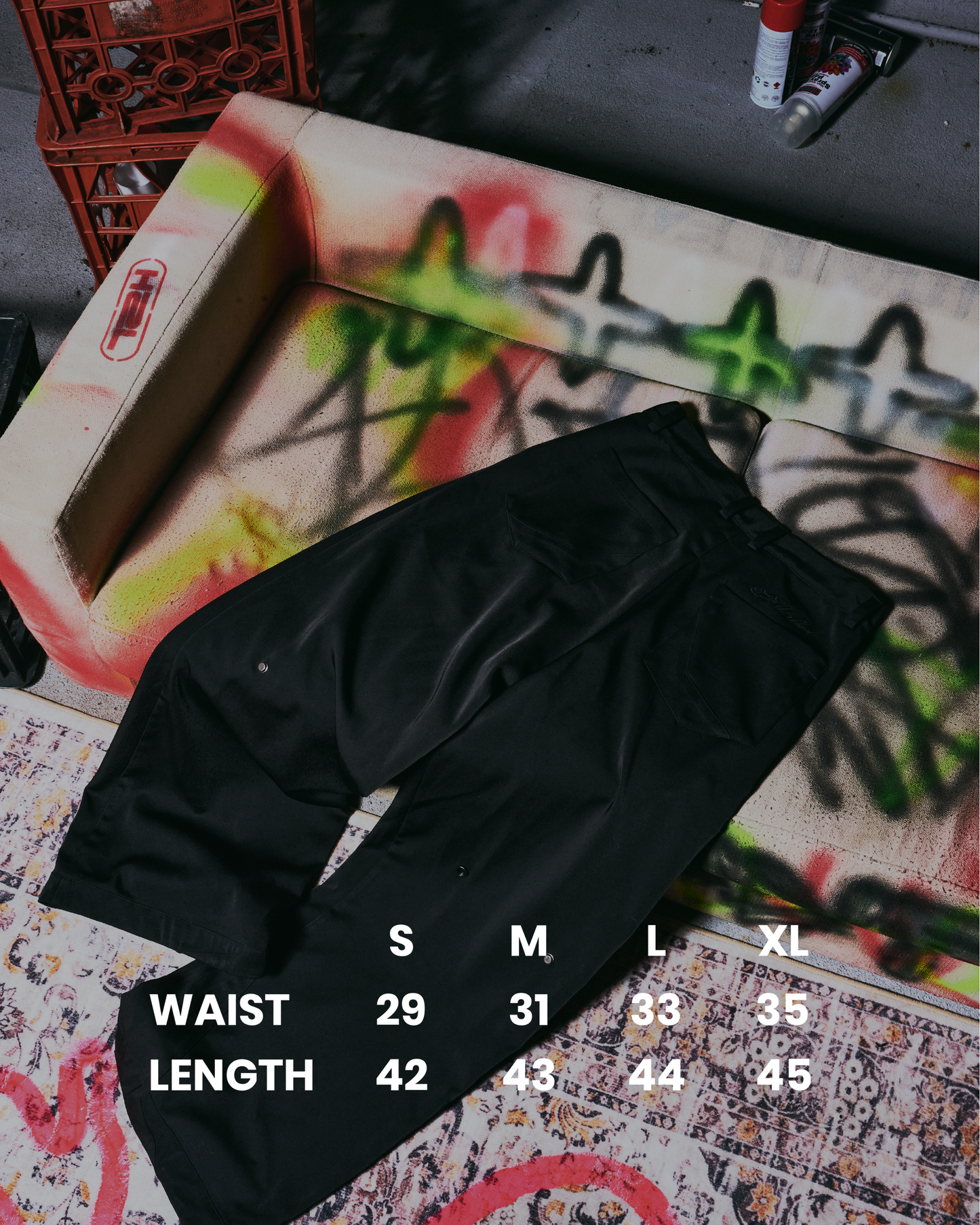 2 in 1 Pleated Pants Black