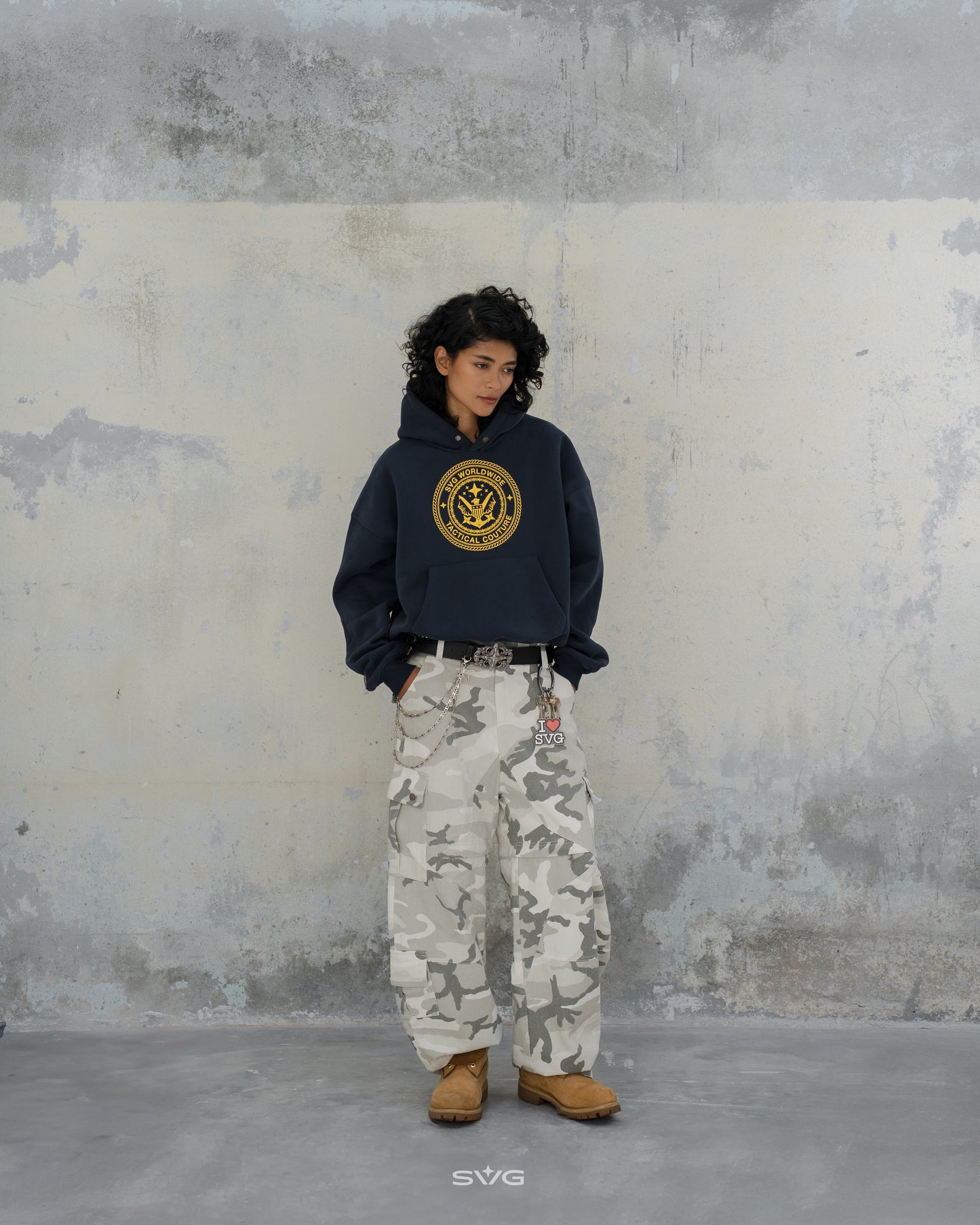 SVG Camo White Cargo Pants
