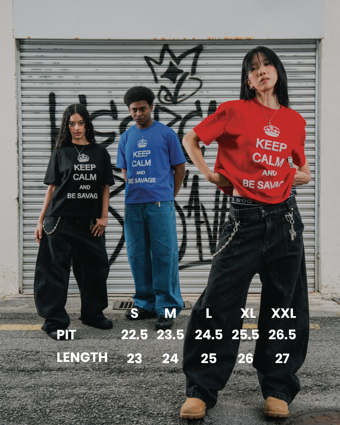 Keep Calm And Be Savage Tee Red