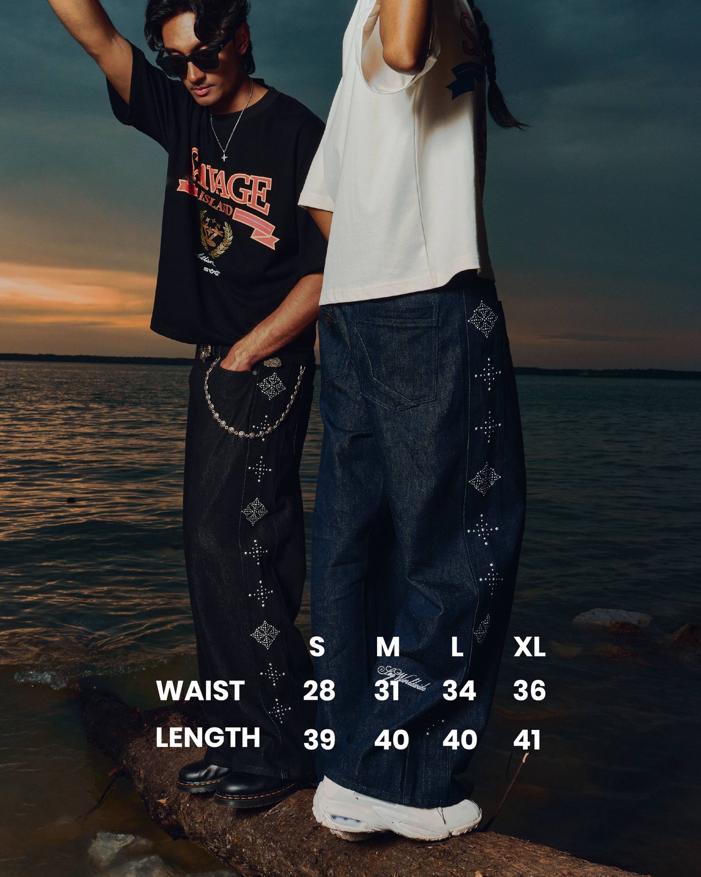 SS26 Stud Jeans Black