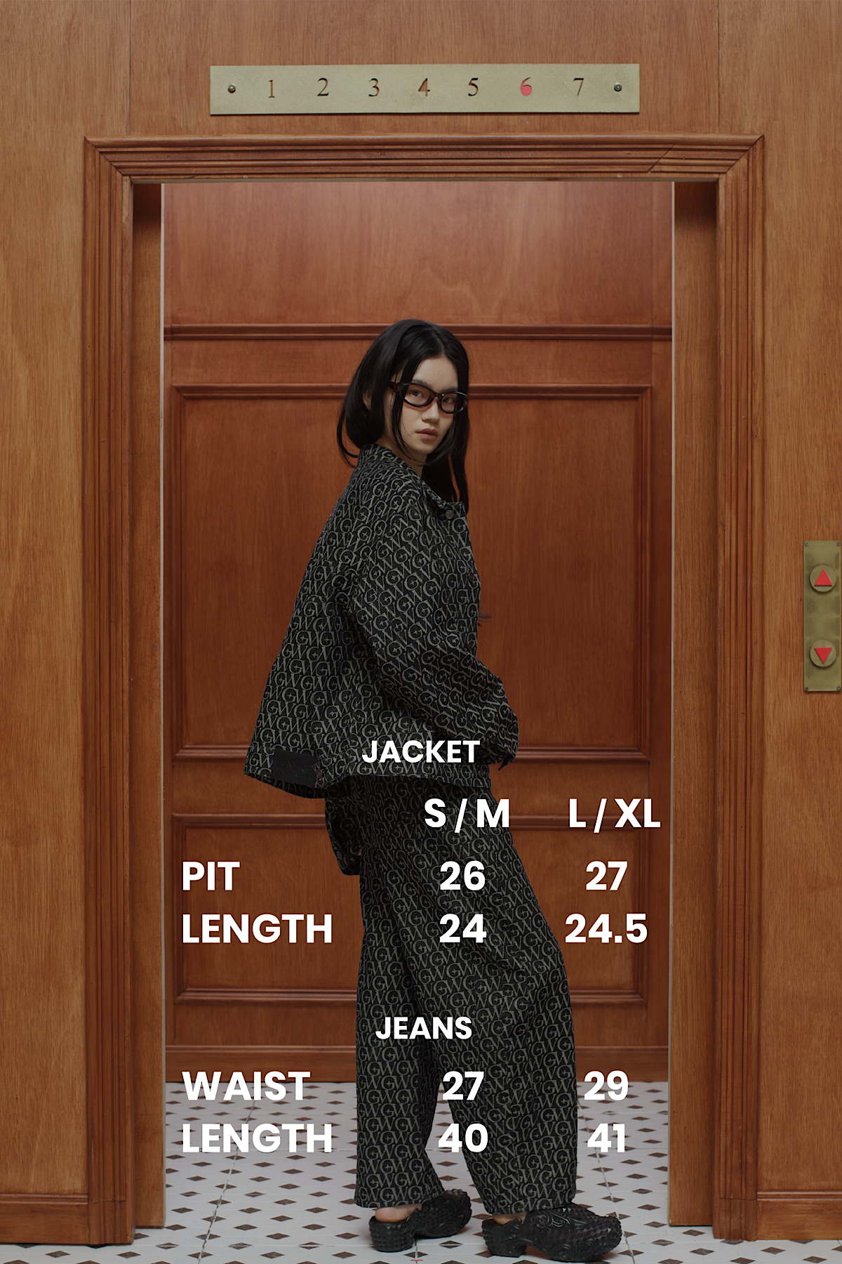 Monogram Jacquard Denim Set Black