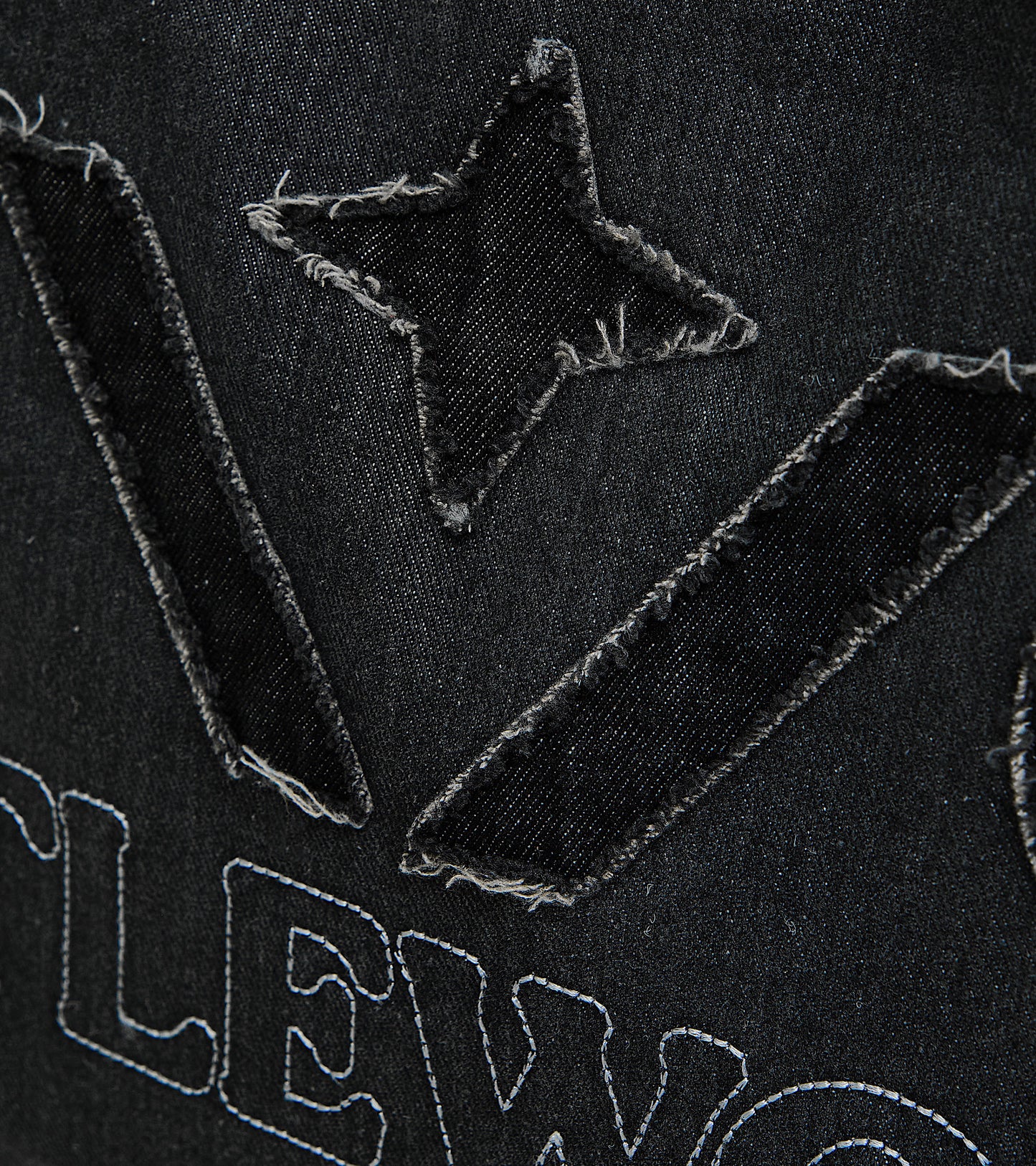 Distressed Denim Tote Bag Black