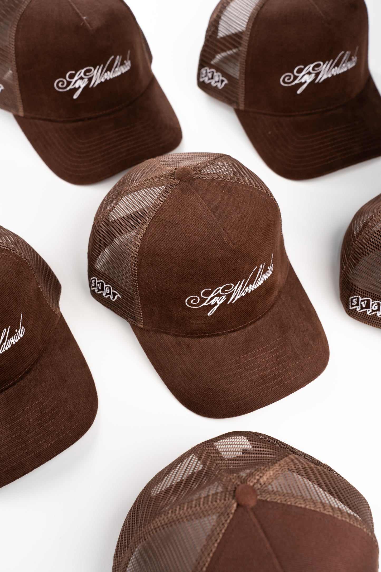 Cursive Brown Trucker Cap