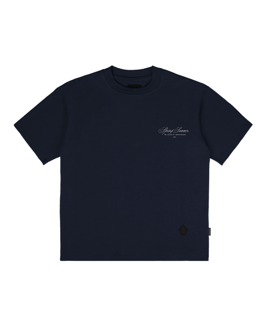 Spring Summer Navy Blue 25 Cursive Tee
