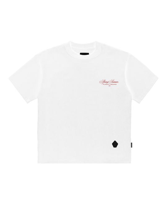 Spring Summer White 25 Cursive Tee