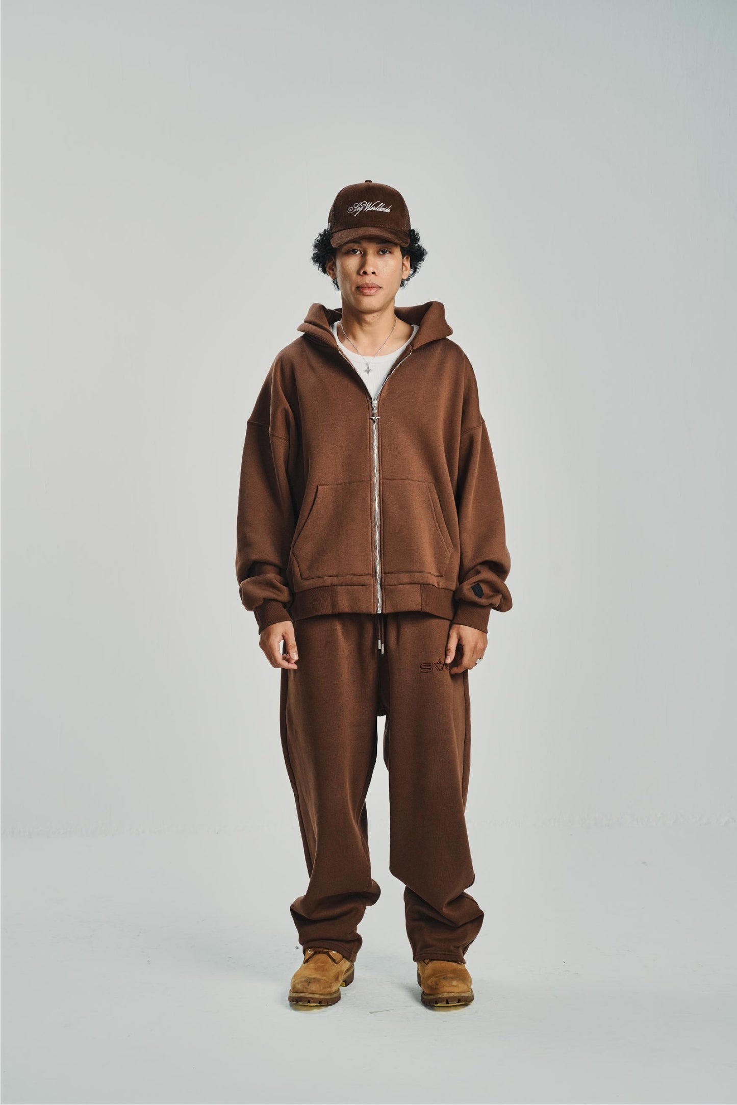 Zipped Brown Hoodie