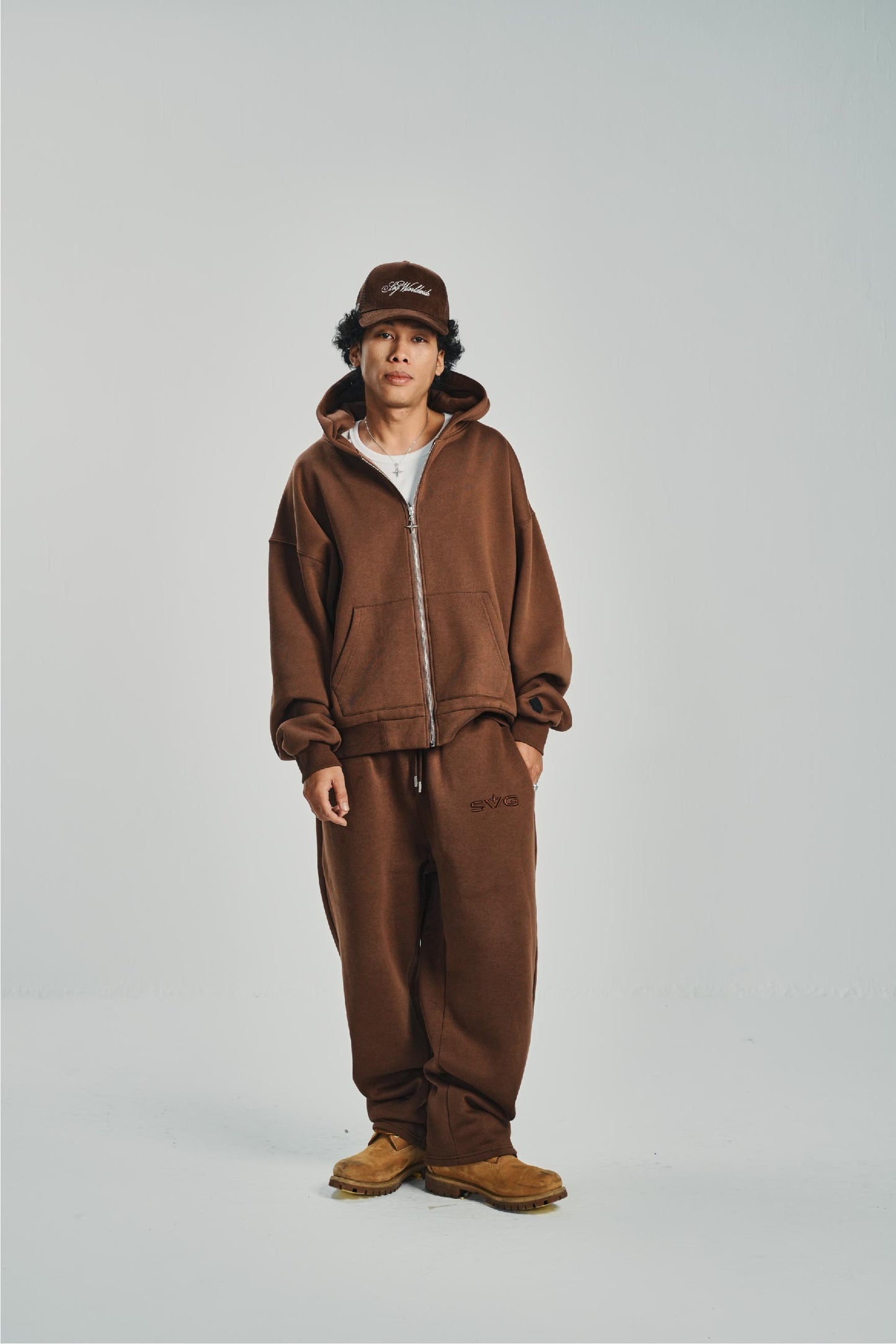 Zipped Brown Hoodie
