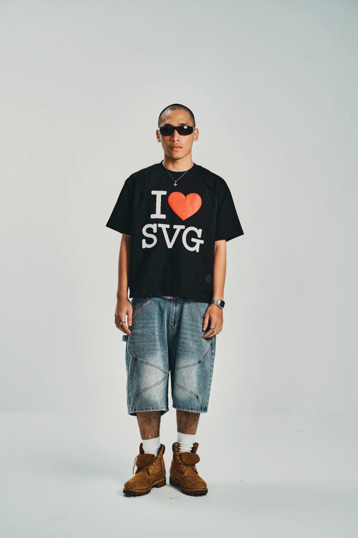 I Love SVG Black Tee