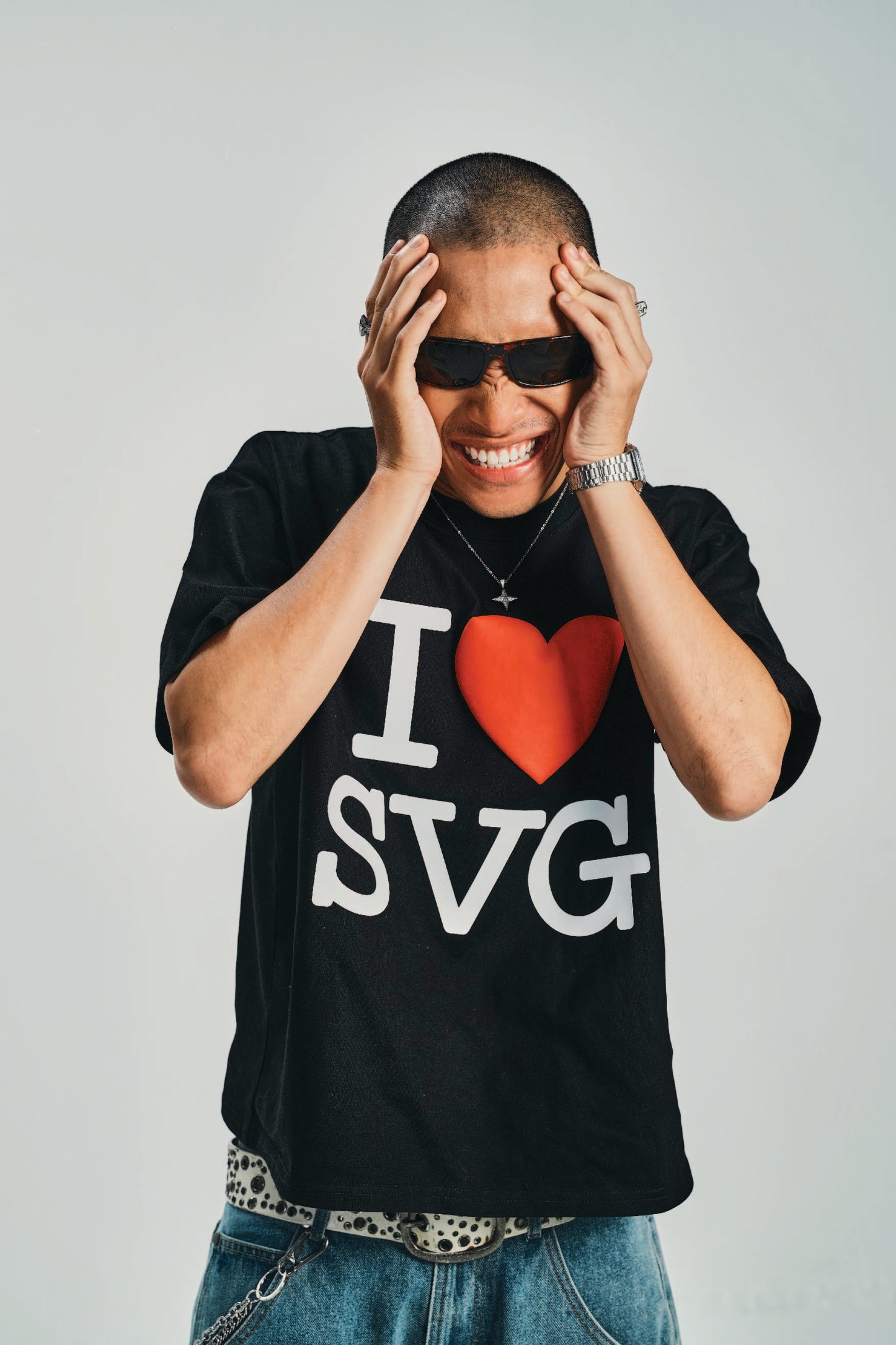 I Love SVG Black Tee