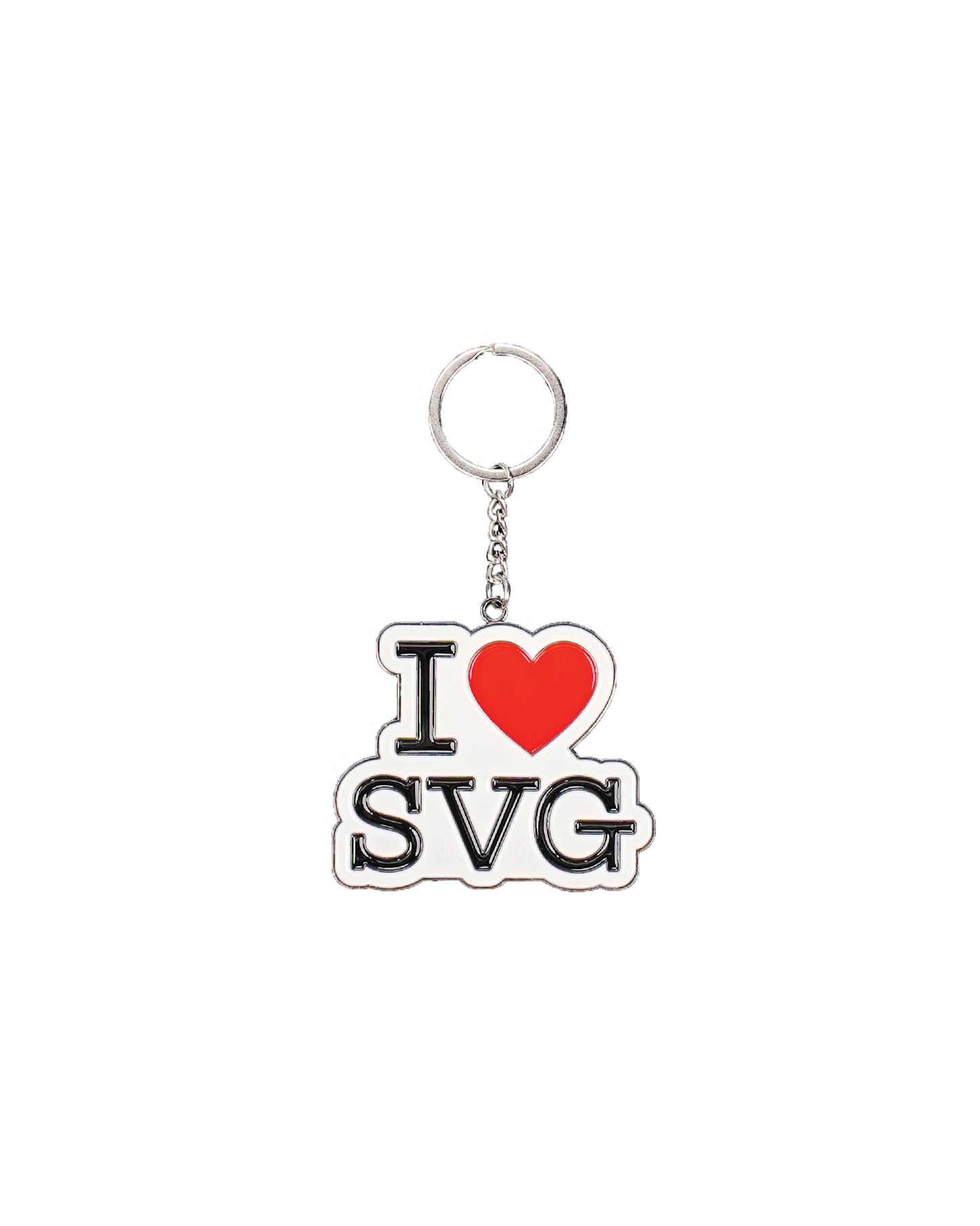 I Love SVG White Keychain