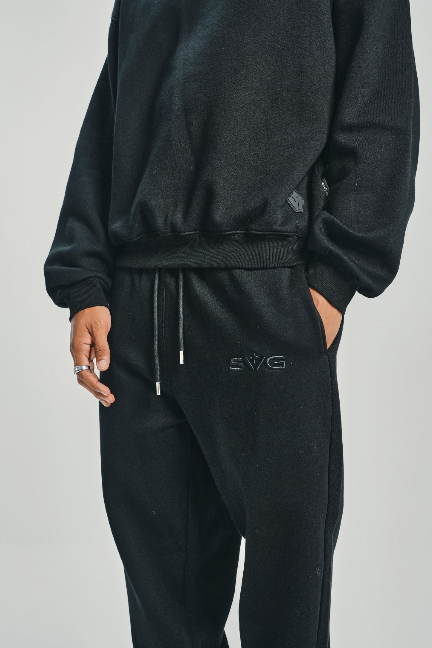 Victory Embroidery Black Crewneck