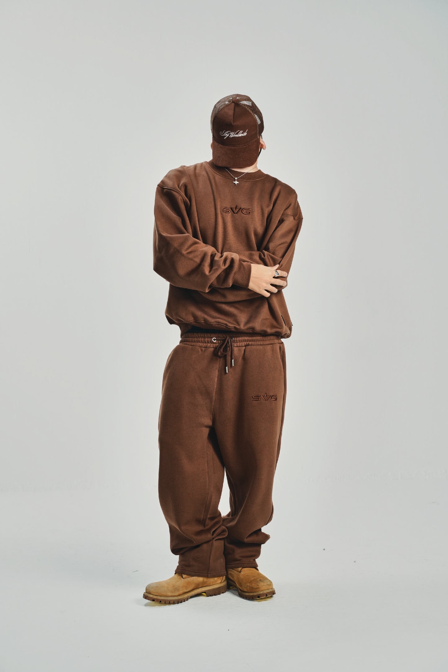 Victory Embroidery Brown Crewneck