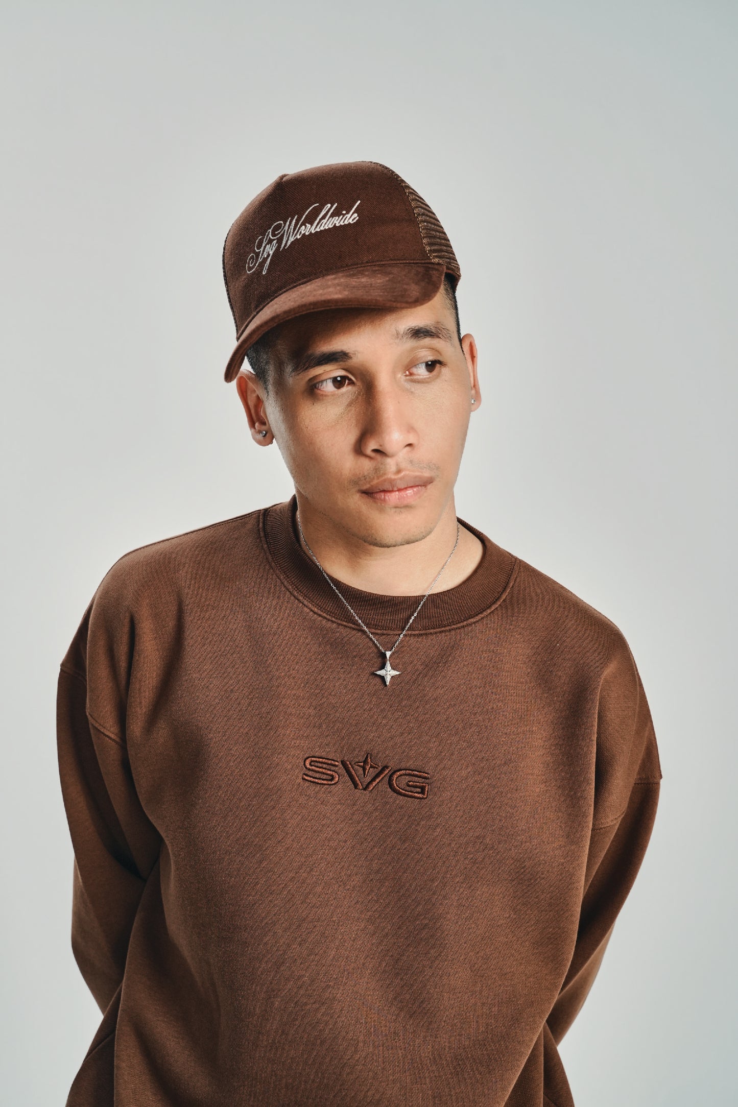 Victory Embroidery Brown Crewneck