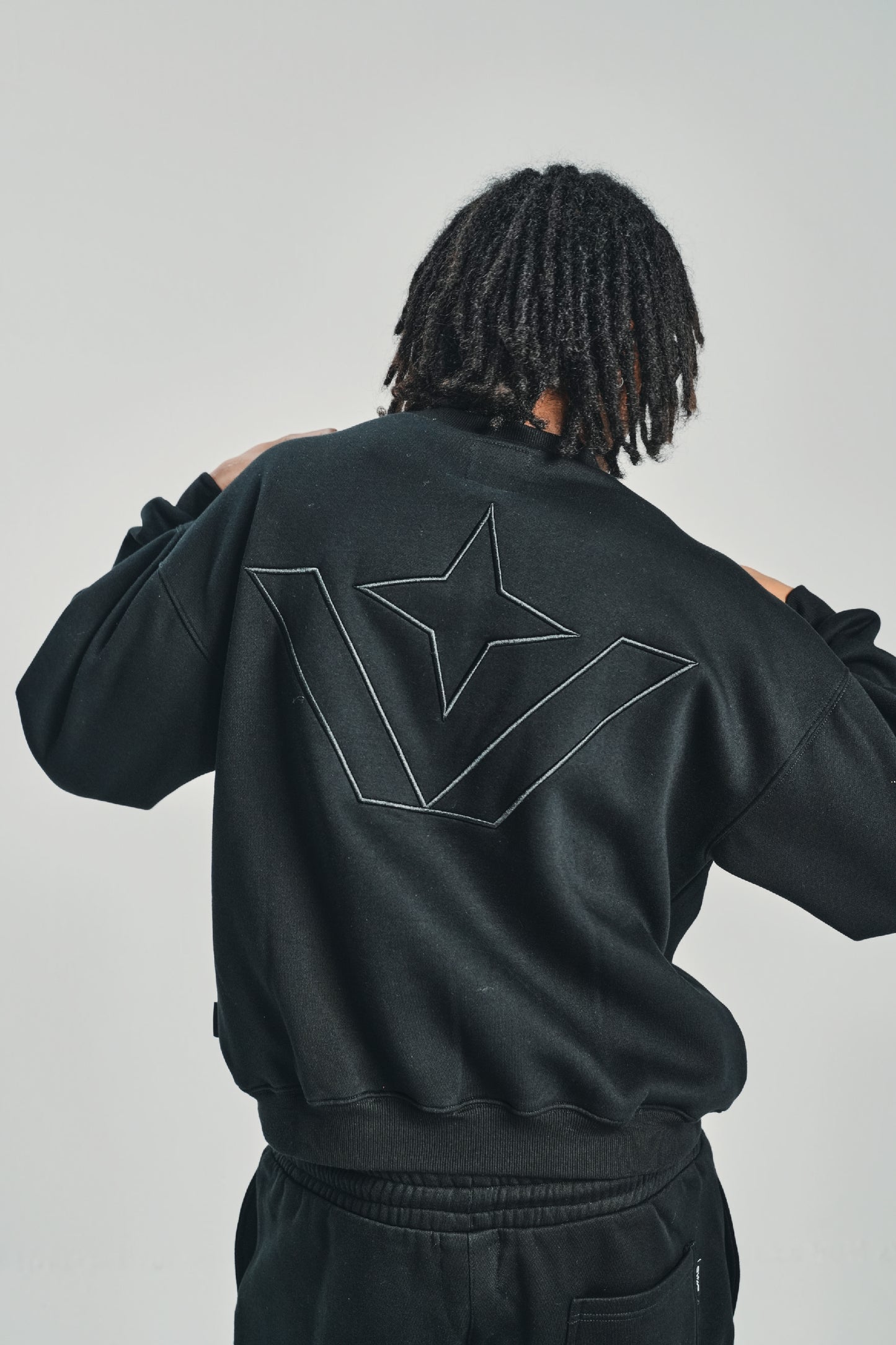 Victory Embroidery Black Crewneck