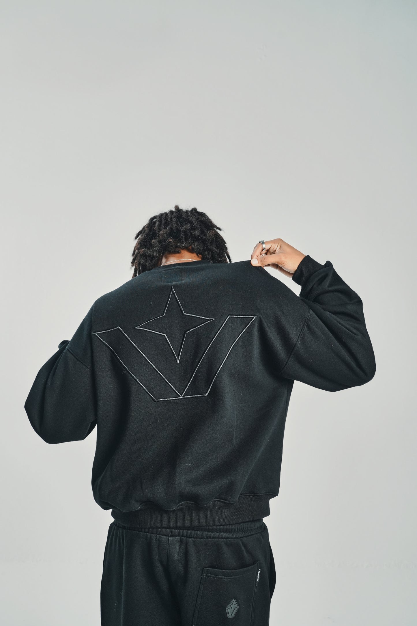 Victory Embroidery Black Crewneck