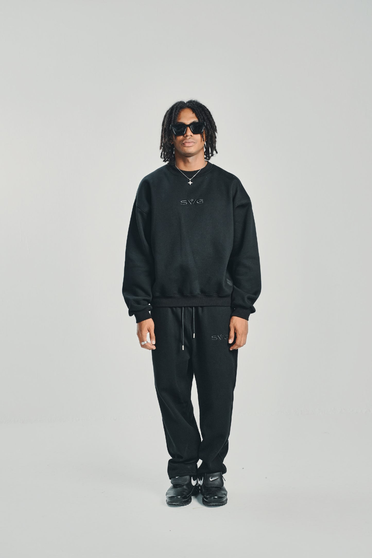 Victory Embroidery Black Crewneck