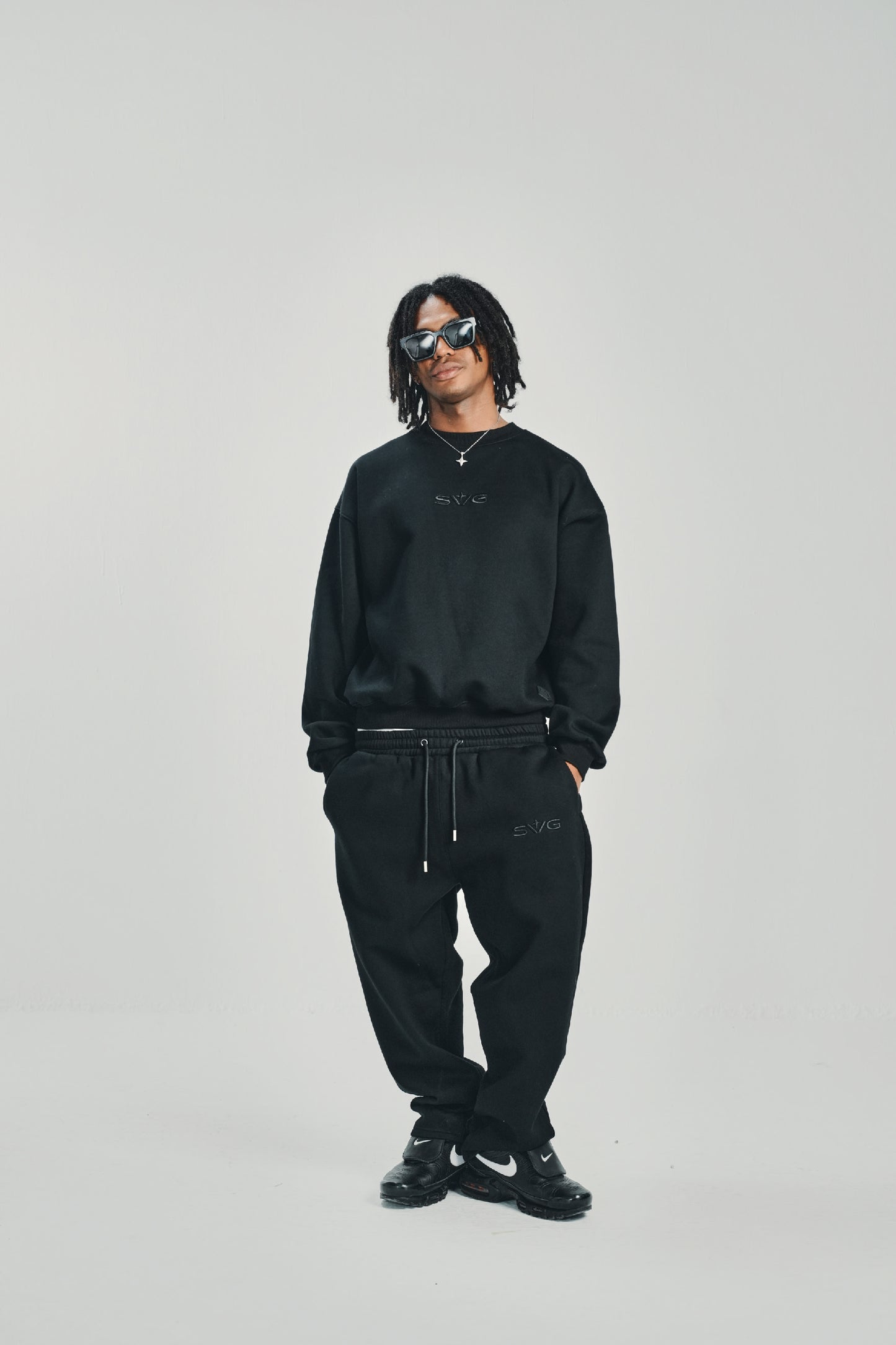 Victory Embroidery Black Crewneck