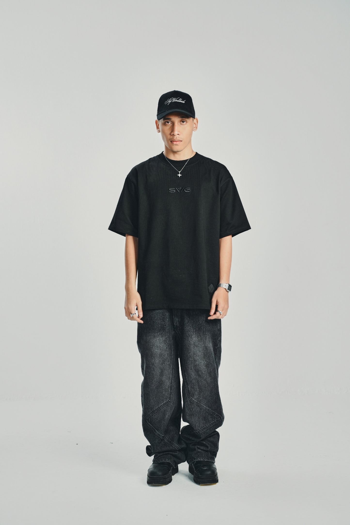 Embroidery Victory Black Tee