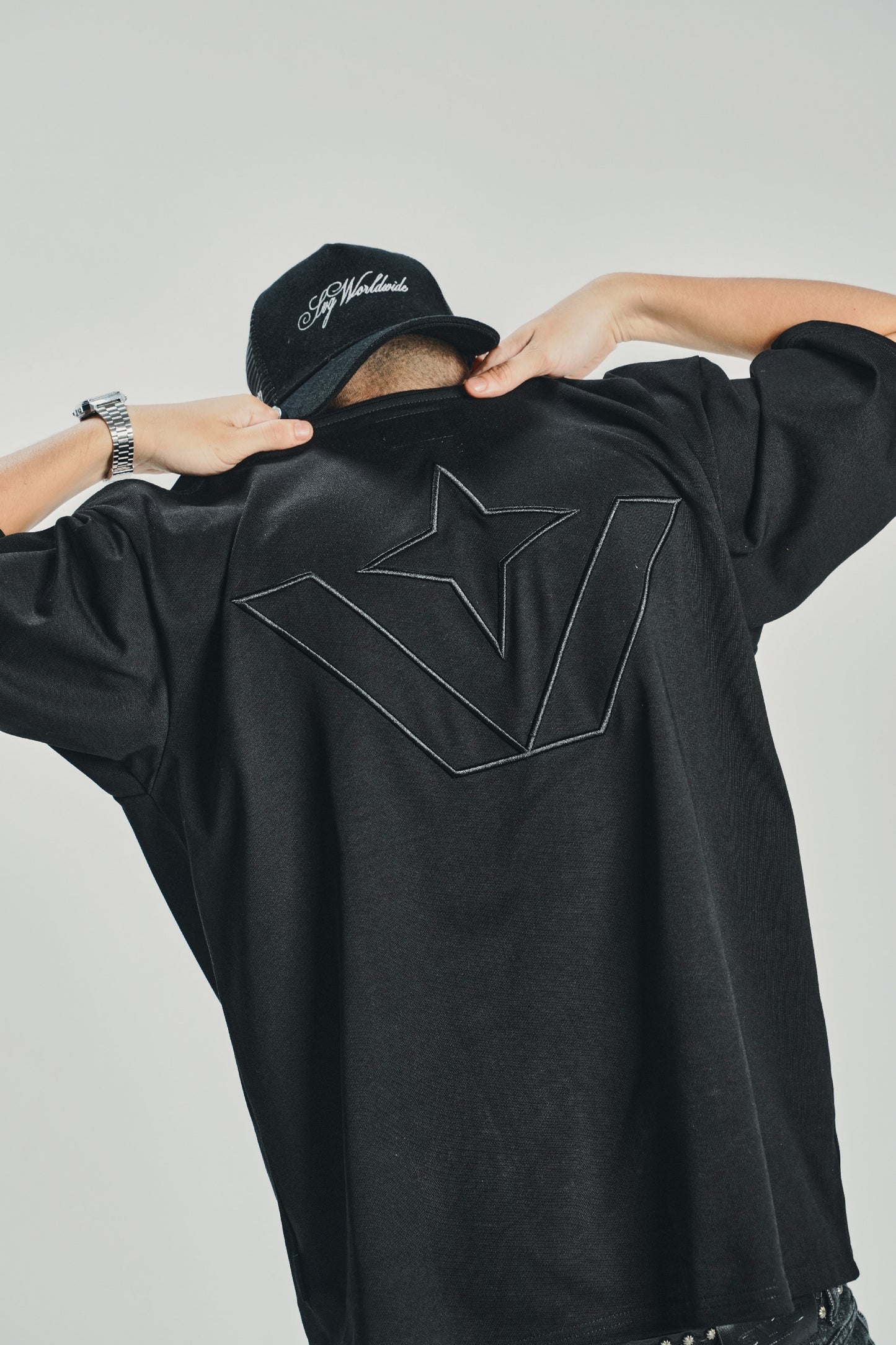 Embroidery Victory Black Tee