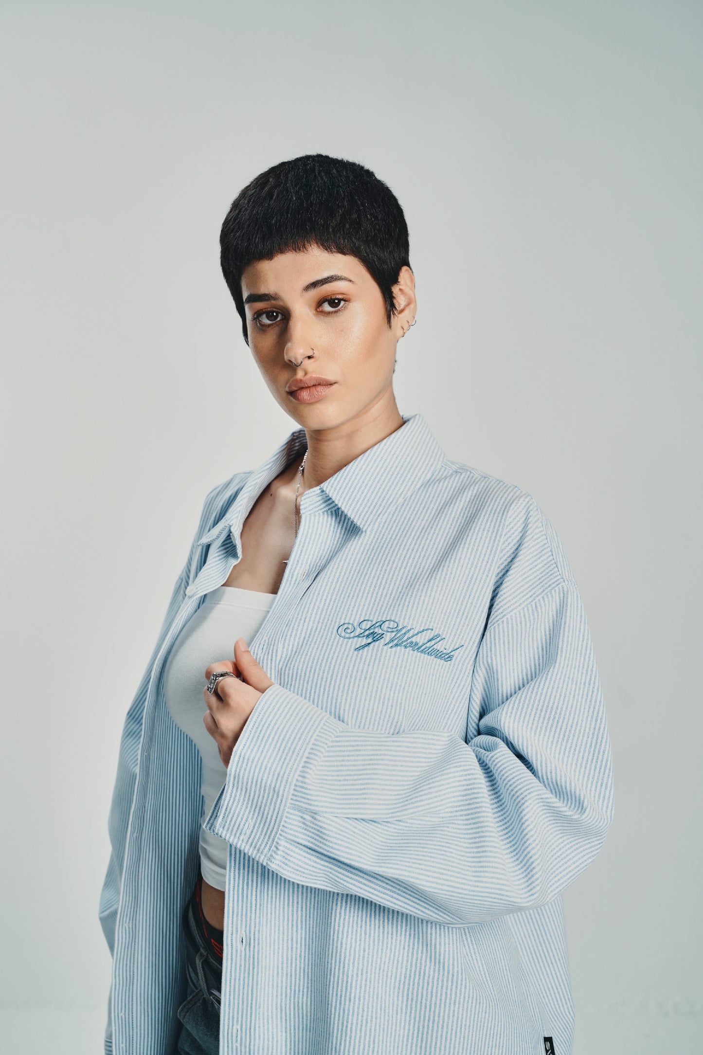 Spring Summer Blue Stripes Shirt