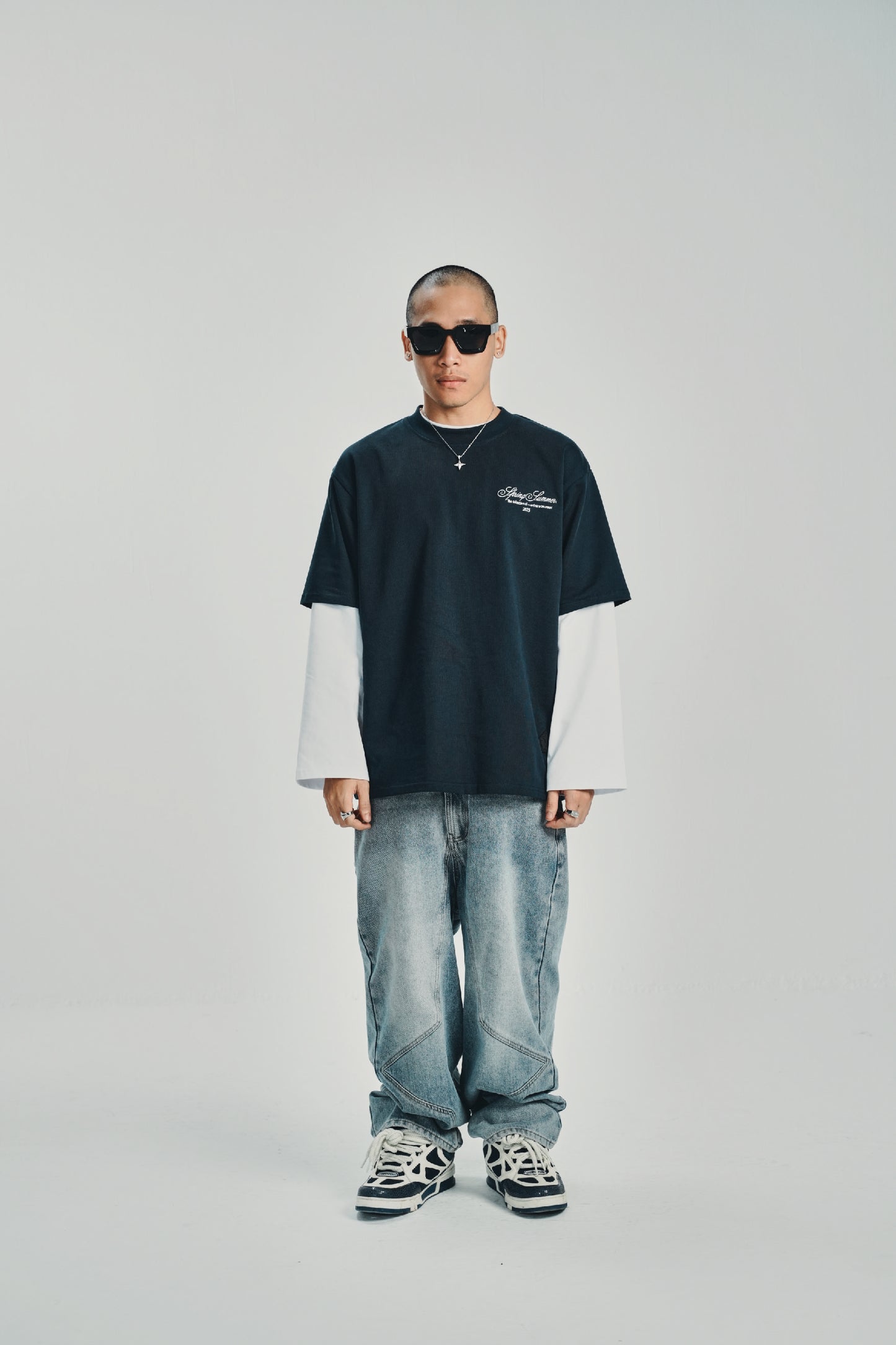 Spring Summer Navy Blue 25 Cursive Tee