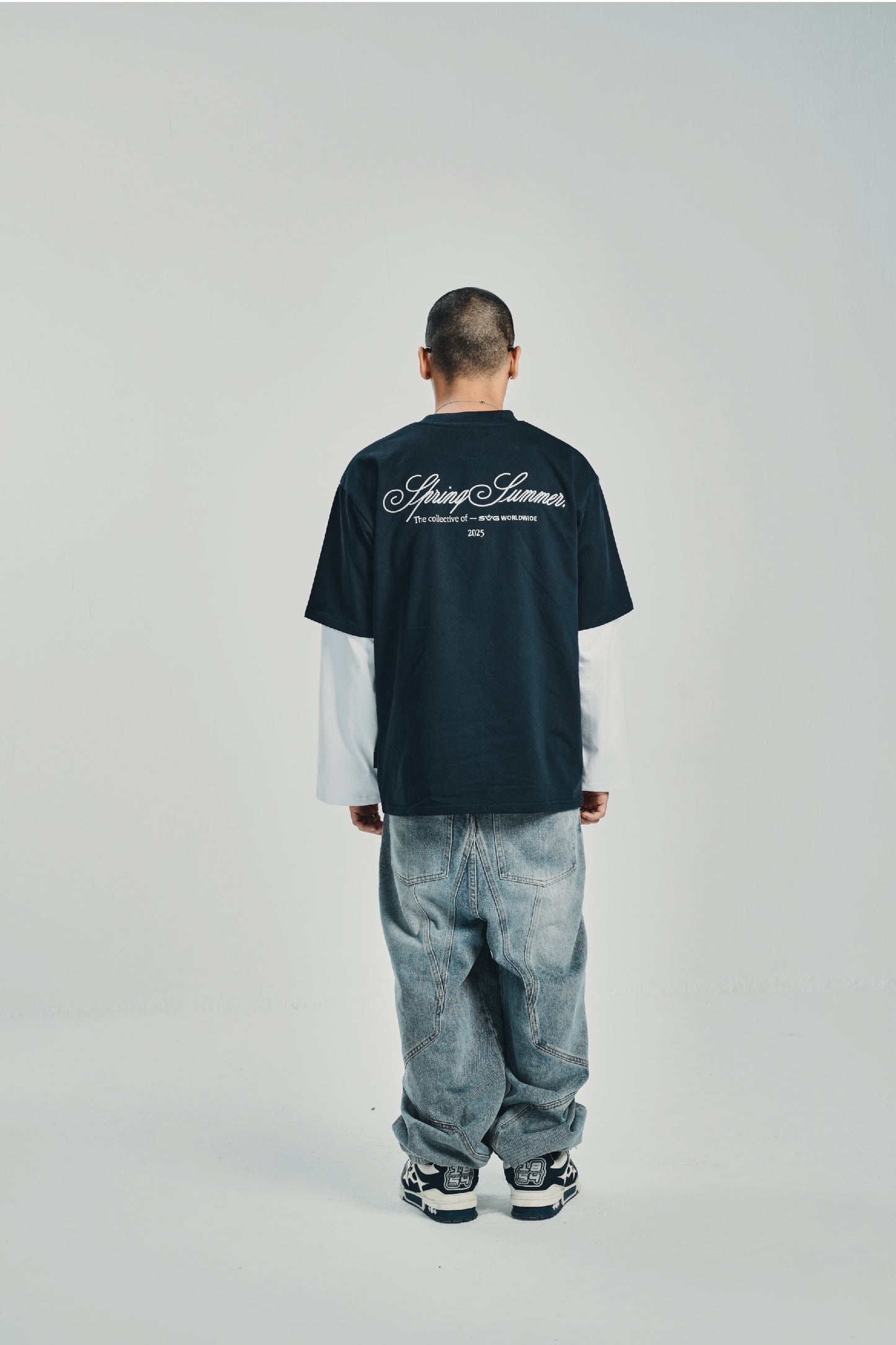 Spring Summer Navy Blue 25 Cursive Tee