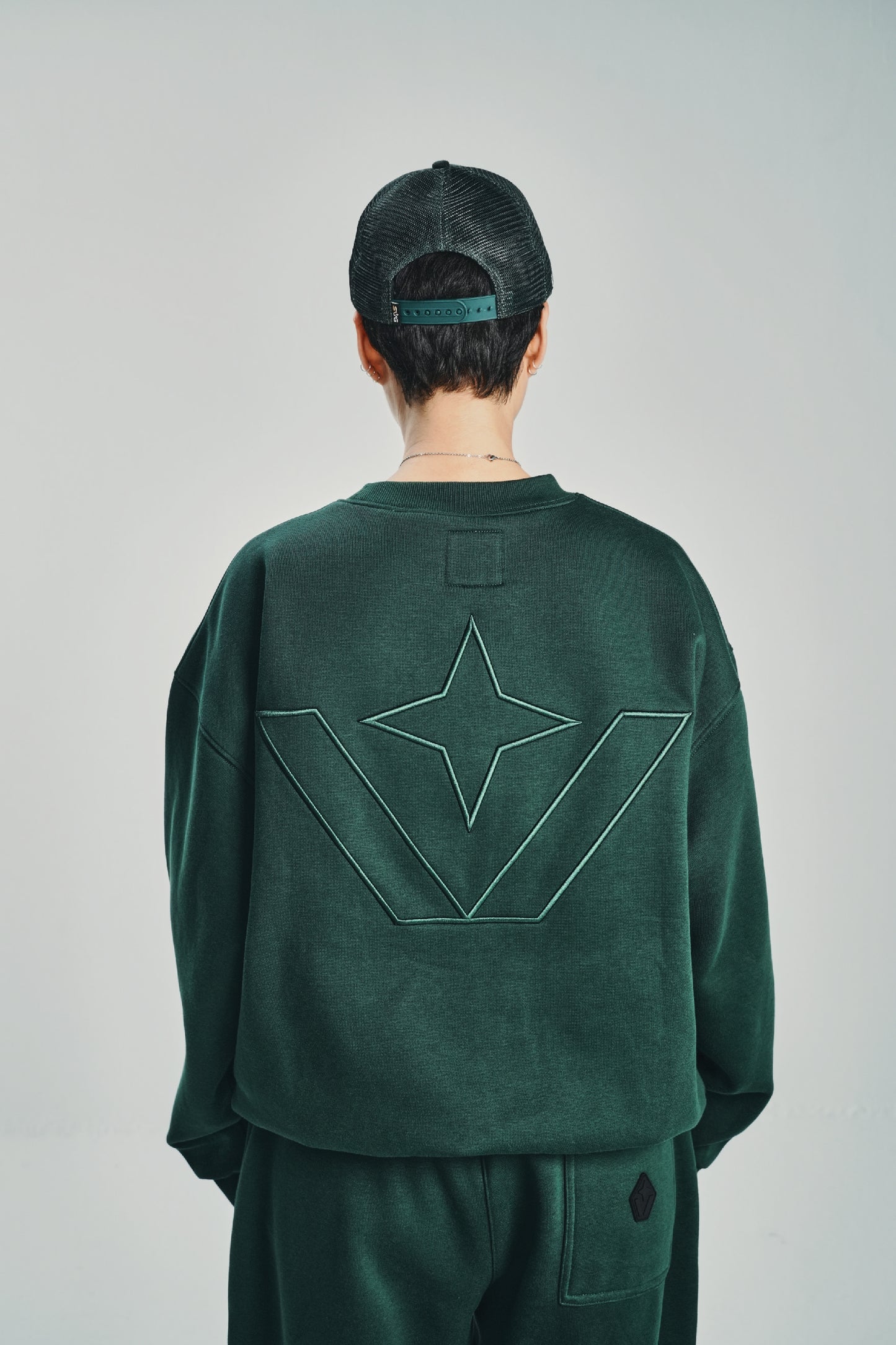 Victory Embroidery Green Crewneck