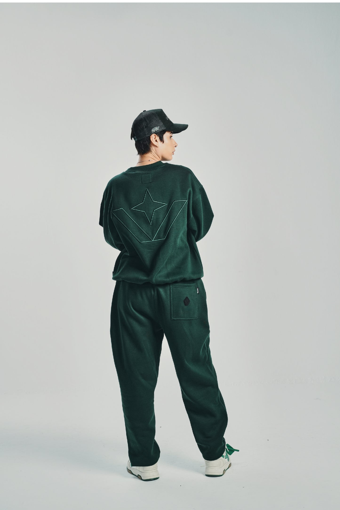 Victory Embroidery Green Crewneck