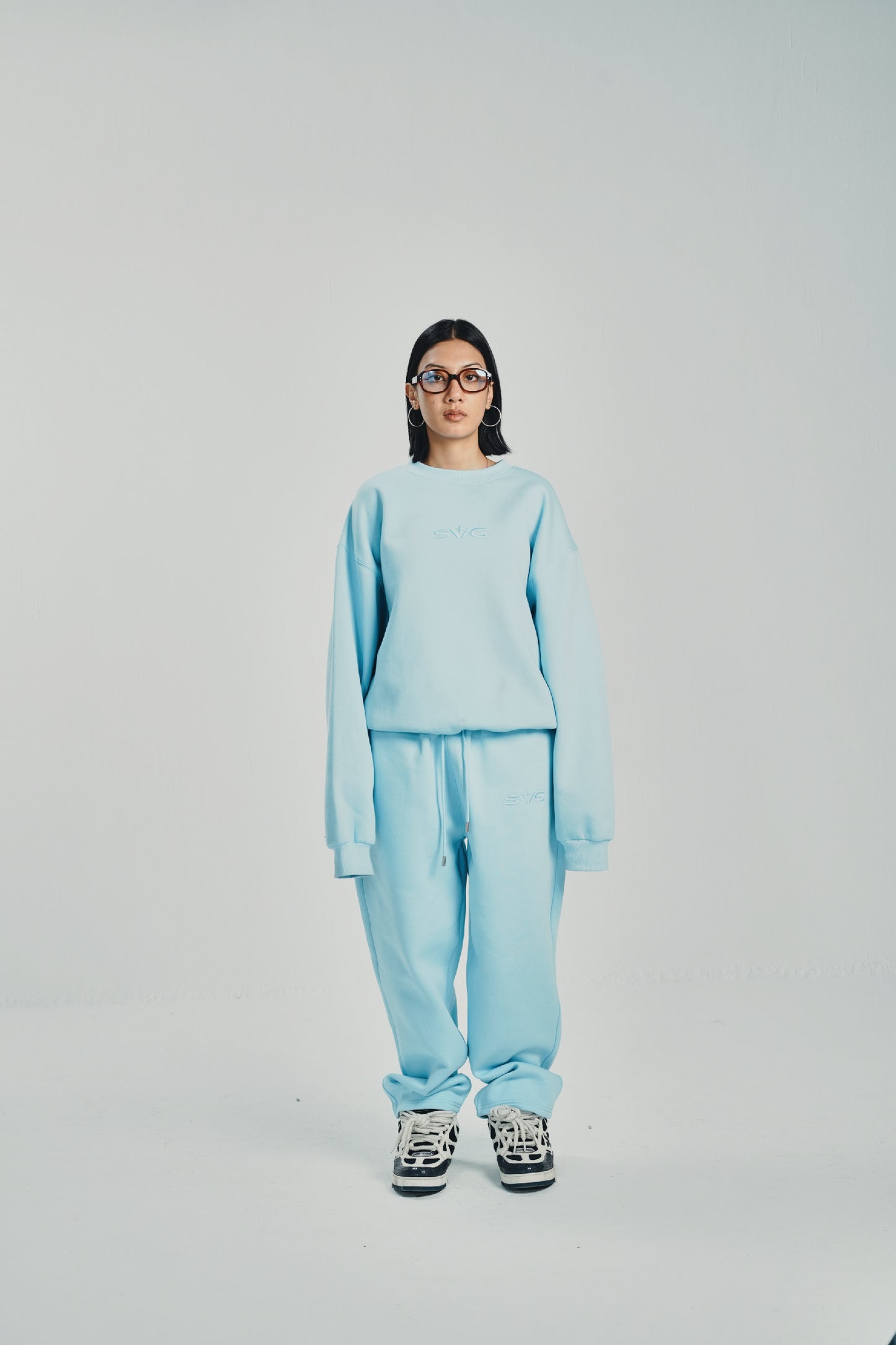 Victory Embroidery Blue Crewneck