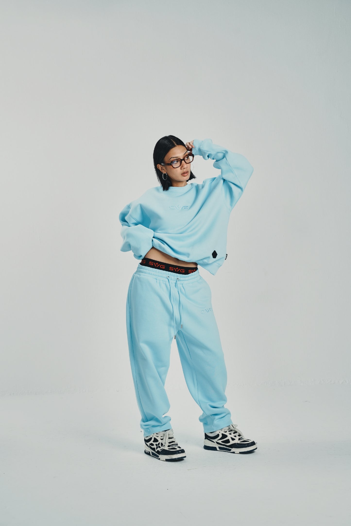 Victory Embroidery Blue Crewneck