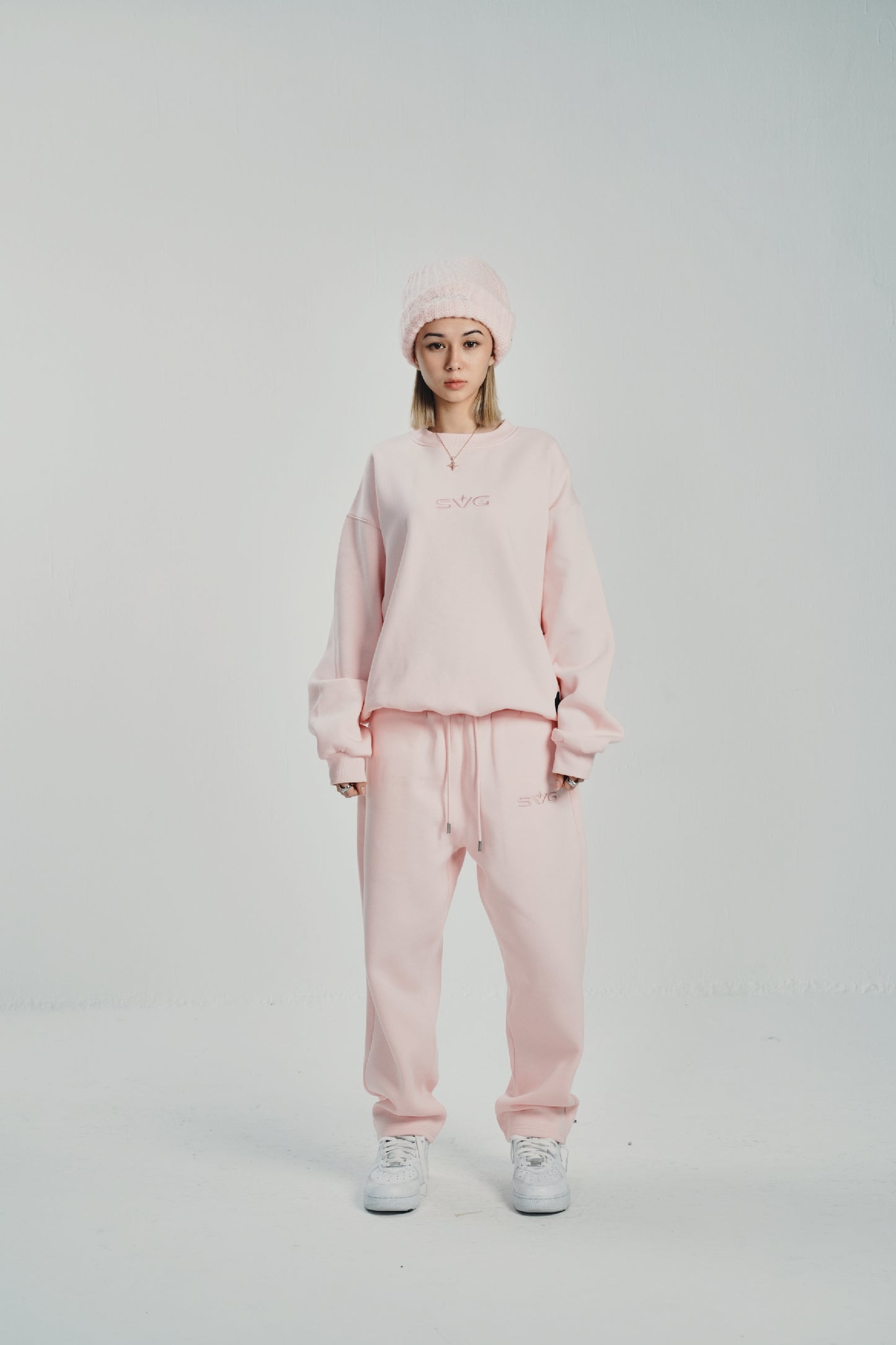 Victory Embroidery Pink Crewneck
