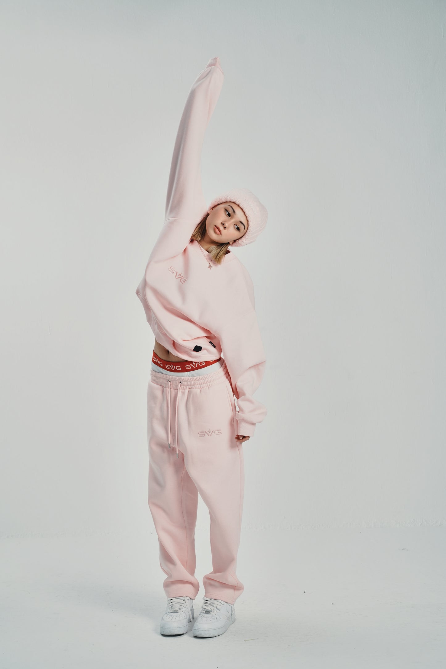 Victory Embroidery Pink Crewneck