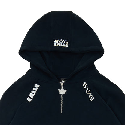 Halfzip Hoodie Set Black
