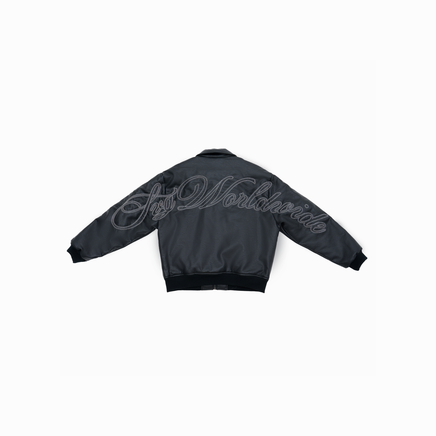 Leather Puff Jacket Black