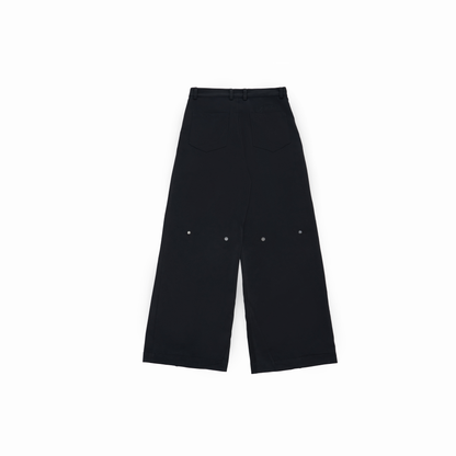 2 in 1 Pleated Pants Black