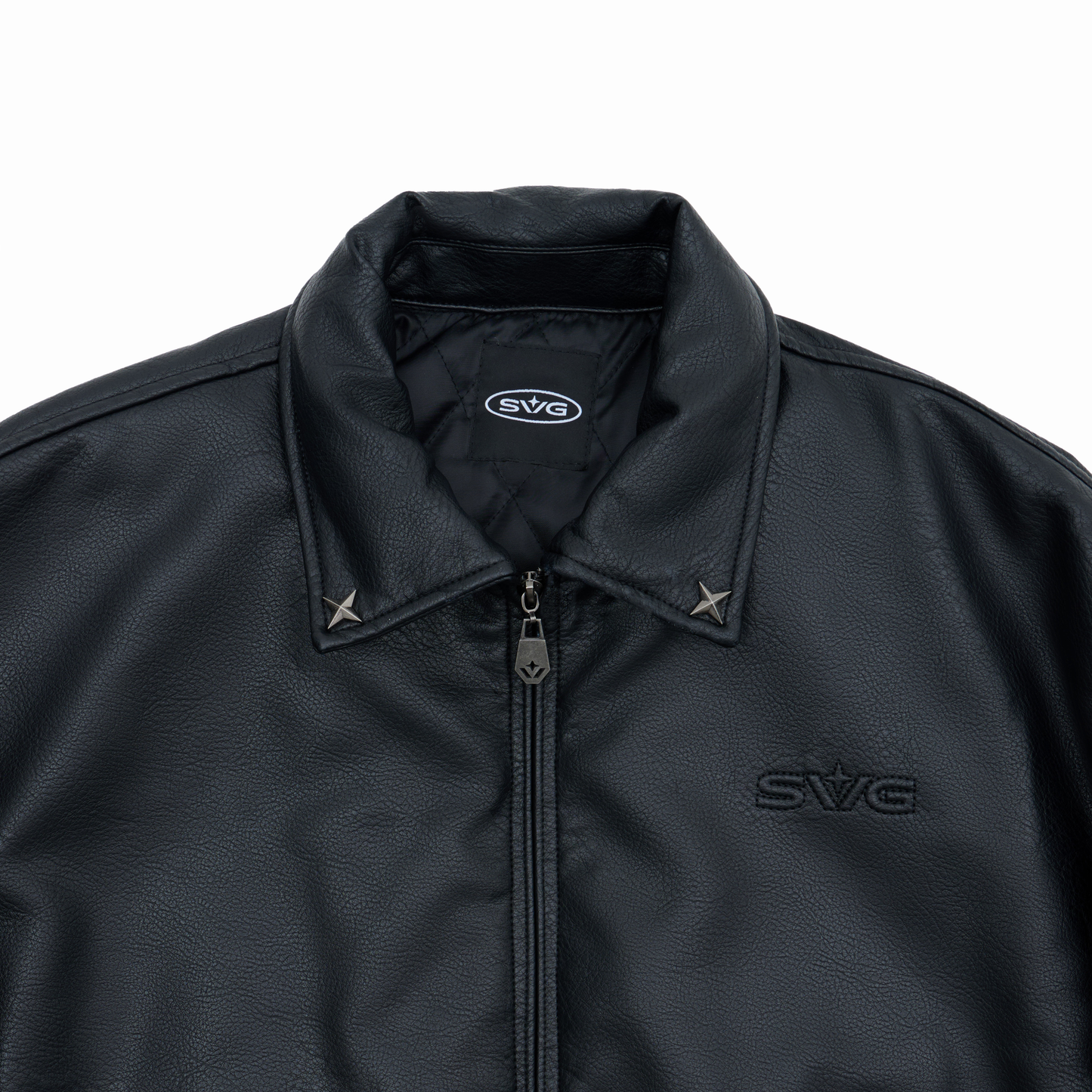 Leather Puff Jacket Black