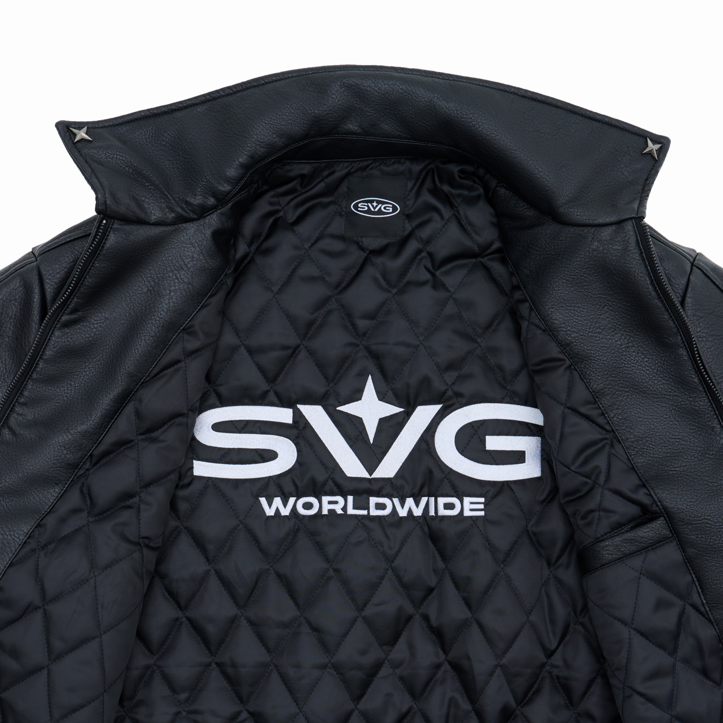 Leather Puff Jacket Black