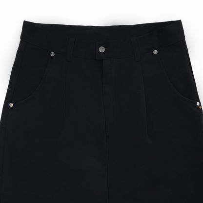 2 in 1 Pleated Pants Black