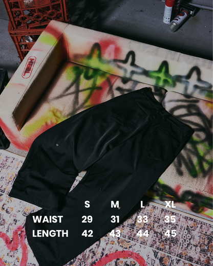 2 in 1 Pleated Pants Black