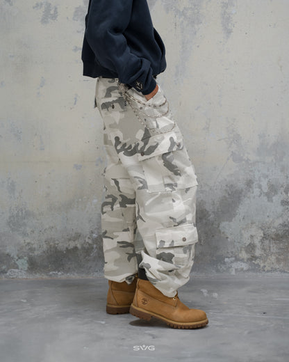 SVG Camo White Cargo Pants