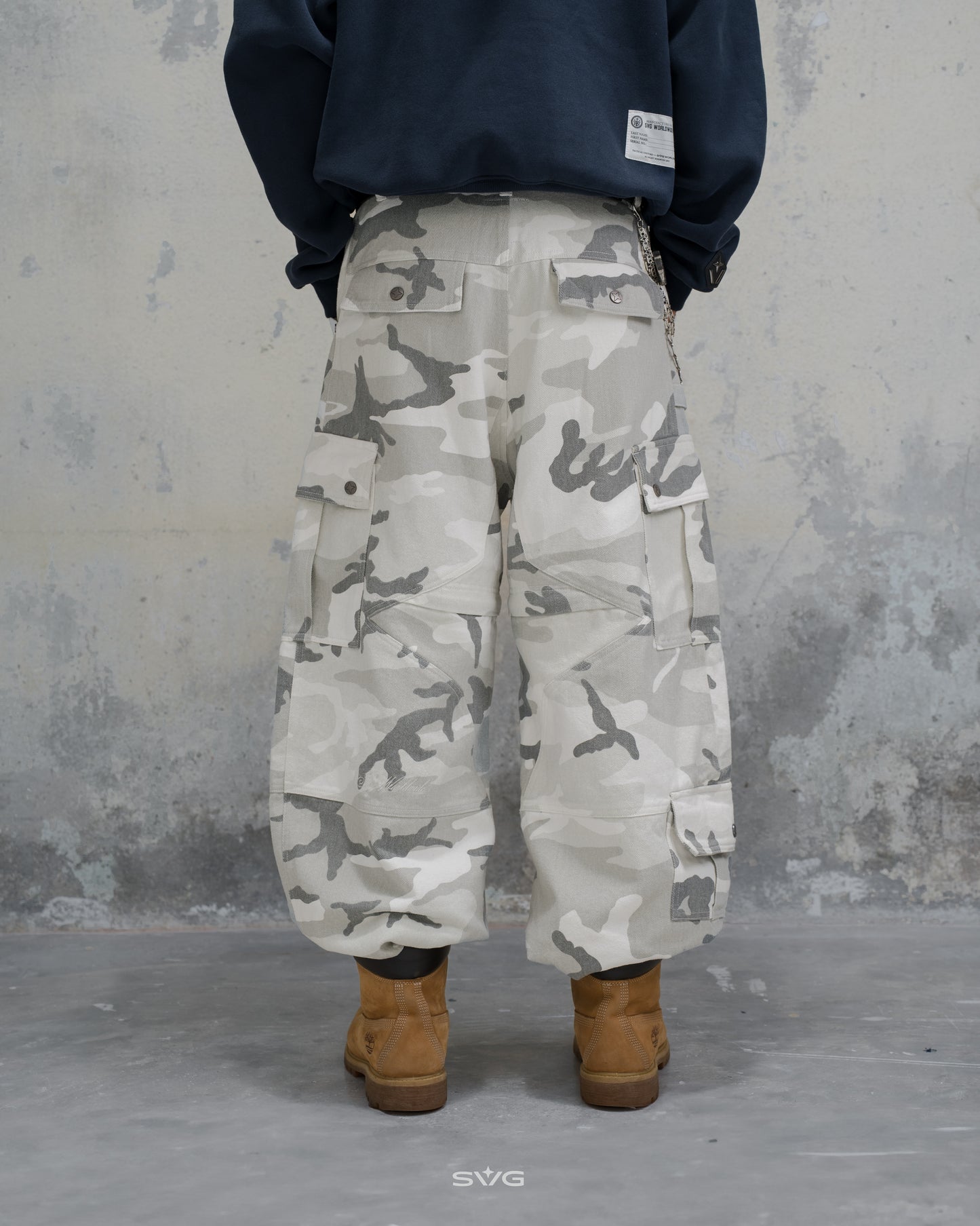 SVG Camo White Cargo Pants