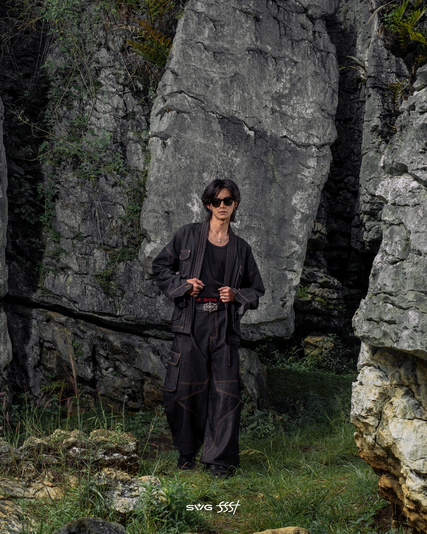 The Astral Furi Black Kimono Set