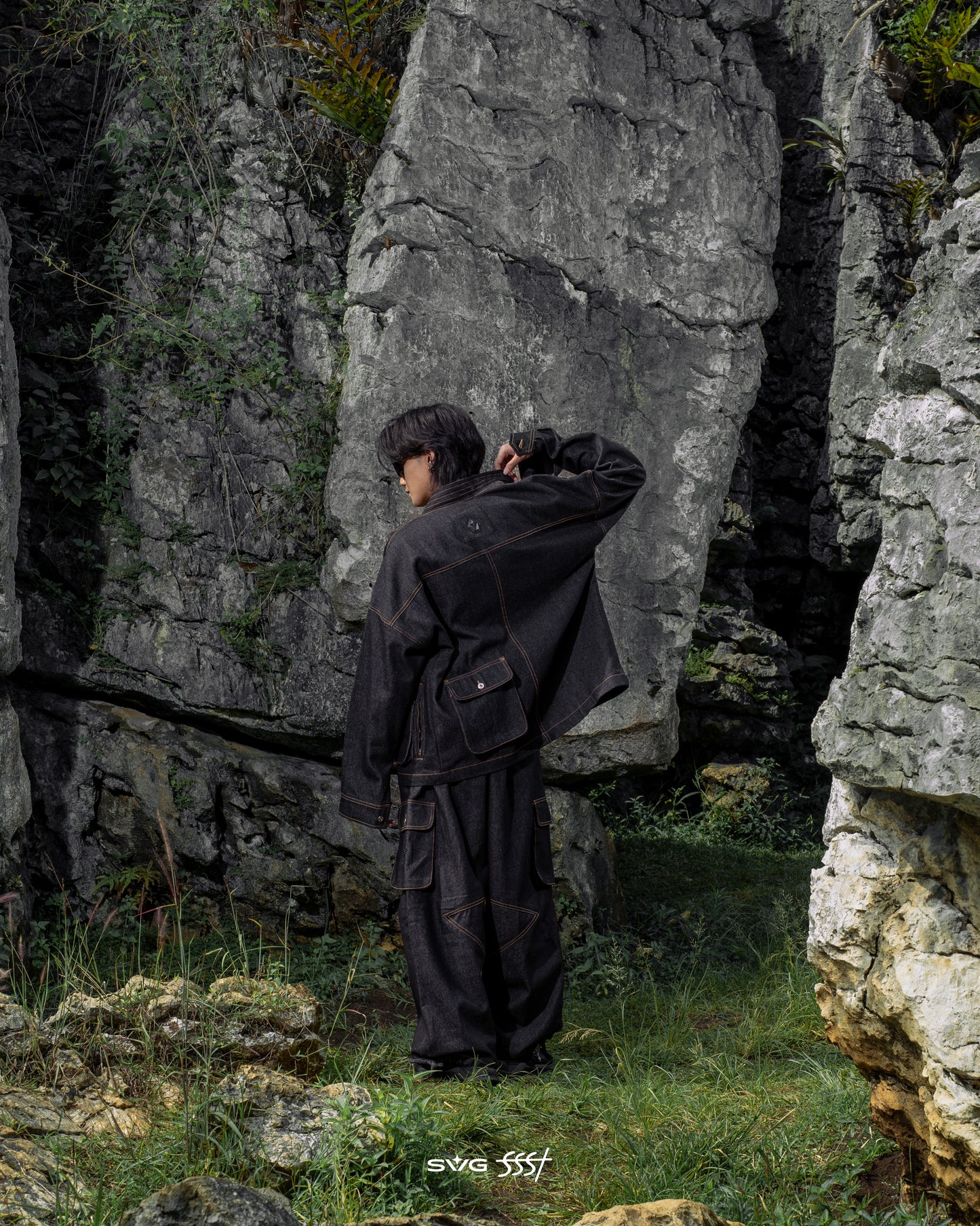 The Astral Furi Black Kimono Set