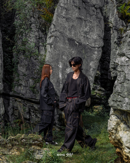 The Astral Furi Black Kimono Set