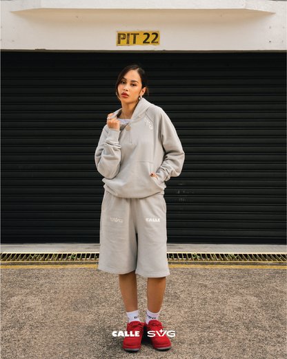 Halfzip Hoodie Set Grey