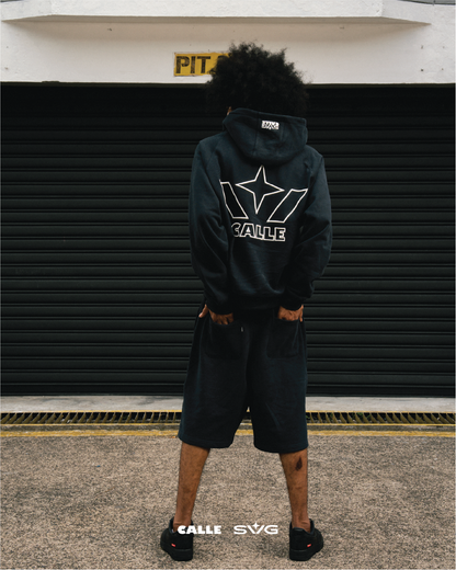 Halfzip Hoodie Set Black