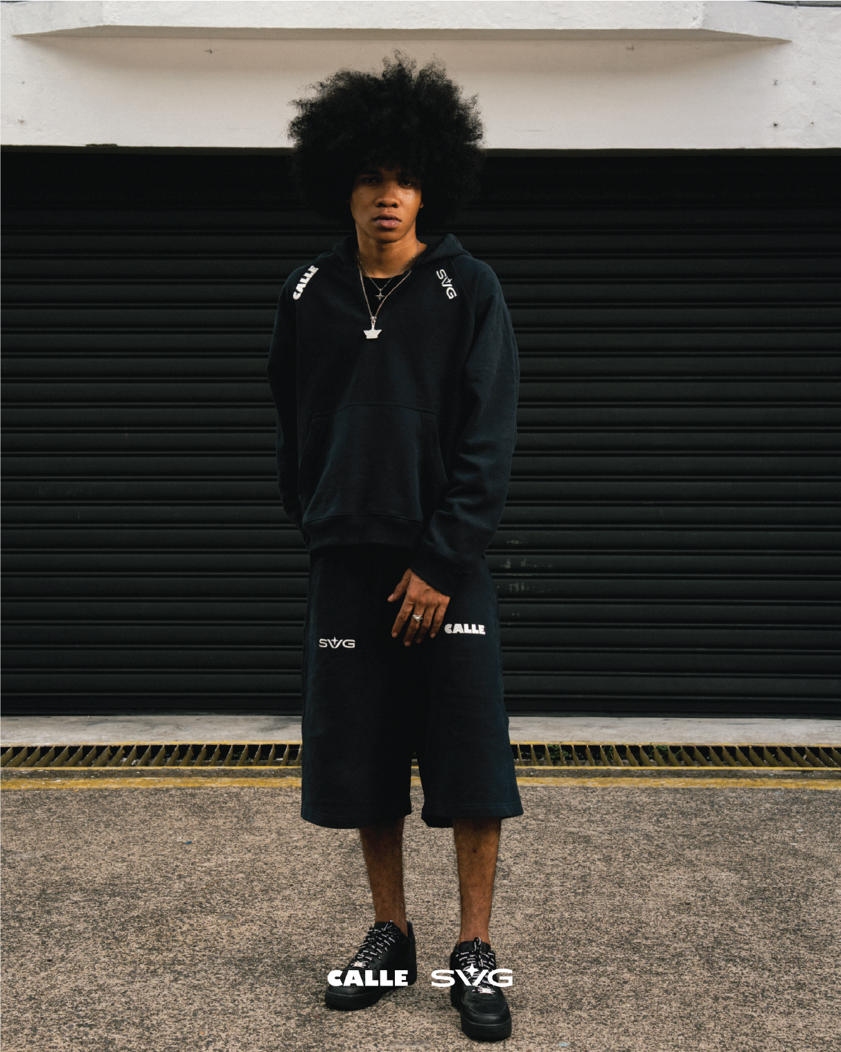 Halfzip Hoodie Set Black