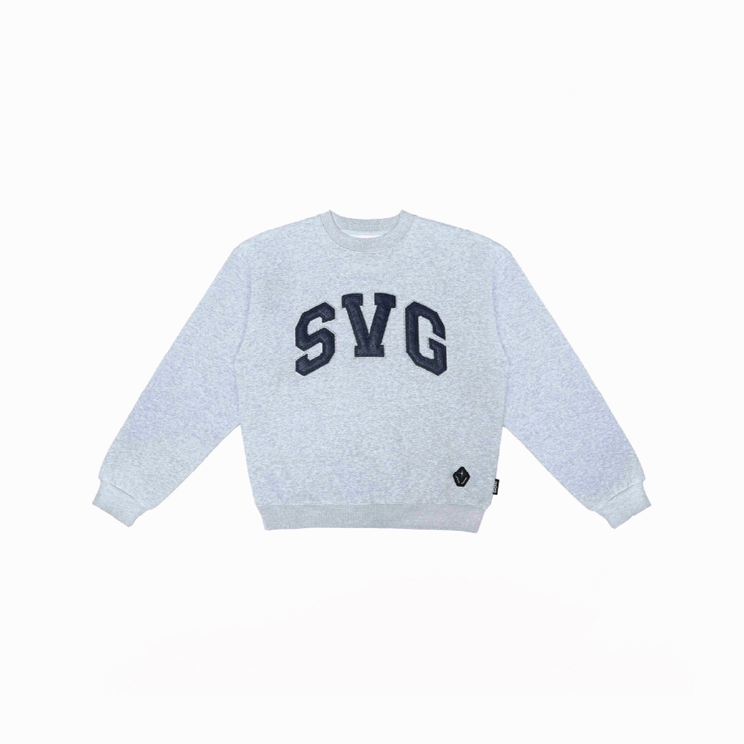 SVG Embroidery Leather Sweatset Grey