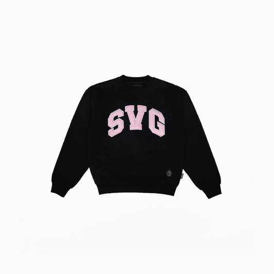 SVG Embroidery Leather Sweatset Black