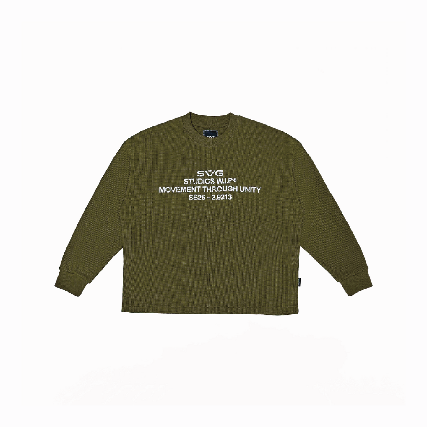 SS26 Waffle Long Sleeve Tee Green